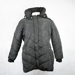 Women's Mid-Len Semi Chevron Quilted Puffer Coat